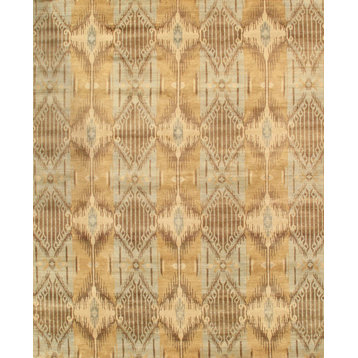 Ikat Collection Hand-Knotted Lamb's Wool Area Rug, 9'4"x12'