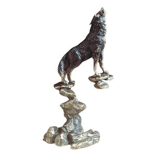 Wolf Bronze Sculpture - Rustic - Sculptures - by Wildlife Wonders