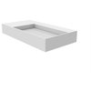Juniper Wall Mounted Countertop Concealed Drain Basin Sink, White, 36", Right Basin, No Faucet Hole