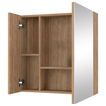 Kenya Medicine Cabinet with Mirror and 4 Interior Shelves, Pine