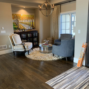 Rich brown white oak floor in CO Golf Club.
