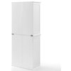 Pemberly Row Stackable Farmhouse Wood Storage Pantry in White (Set of 2)