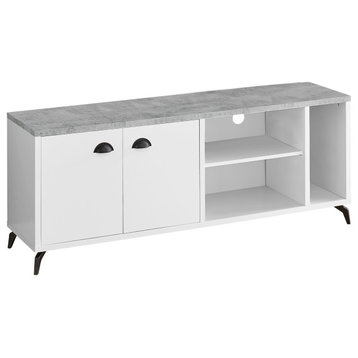 Tv Stand, 60 Inch, Console, Living Room, Bedroom, Laminate, Grey