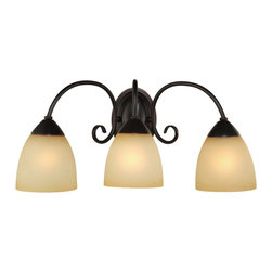 Hardware House - Berkshire Bronze Interior Lighting Collection, 3-Light Wall Fixture - Wall Sconces