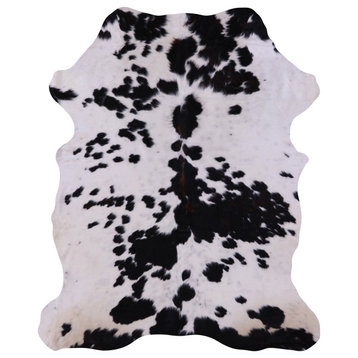 Black and White Natural Cowhide Rug 7' 2" X 5' 10" C1555