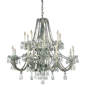 Traditional Crystal 16 Light Chrome Chandelier