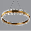 Roccapina | Contemporary Gold Round Crystal Chandelier, 23.6''