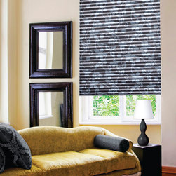 Rustic Paisley Living Room Custom Window Honeycomb by Hunter Douglas - Cellular Shades