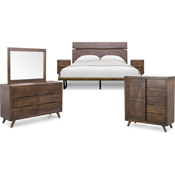 Pasco 6pc Bedroom Set - Distressed Cocoa, King