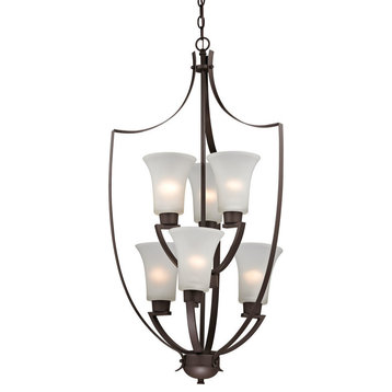Cornerstone Foyer Collection 6 Light Chandelier, Oil Rubbed Bronze