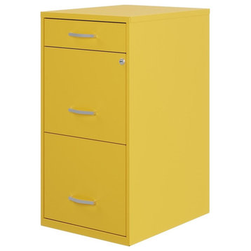 Space Solutions 18" D 3 Drawer Metal Organizer File Cabinet Yellow/Goldfinch