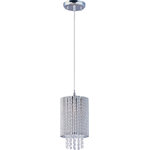 ET2 Contemporary Lighting - Spiral-Single Pendant - The Spiral Collection features curled metal tubing that shines like diamonds radiating in the sun. Strands of high quality K9 crystal beads add to the opulence of the fixture offering a distinct sparkle visible whether off or on.?