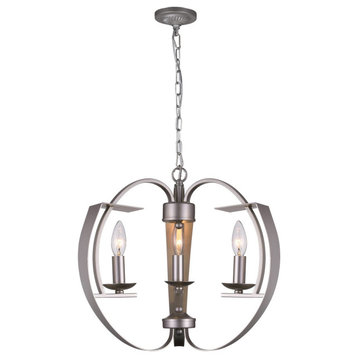 Verbena 3 Light Chandelier with Pewter finish