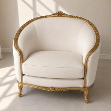 Handcrafted Solid Teak Wood Accent Chair | French Provincial Traditional Living