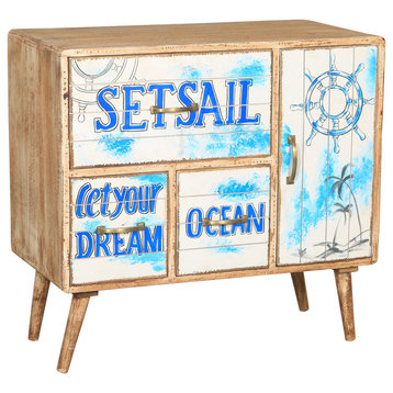 Seaside Mango Wood Chest With 3 Drawers