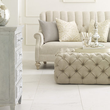A.R.T. Furniture The Foundry Upholstered Banks Tufted Ottoman in Natural