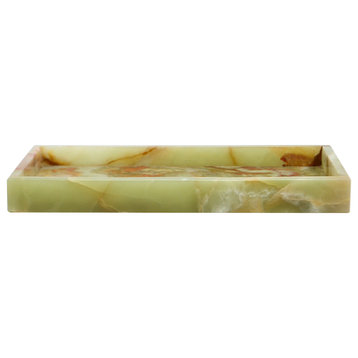 Polished Marble Bathroom Tray, Pale Green