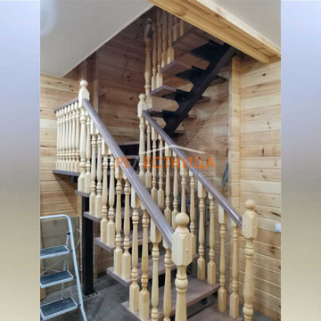 Лестница с деревянным ограждением Ассоль 41