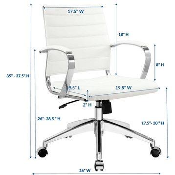Jive Mid Back Office Chair EEI-273-WHI
