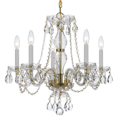 Crystorama Lighting Group 5085-CL-SAQ Traditional Crystal 5 Light - Polished