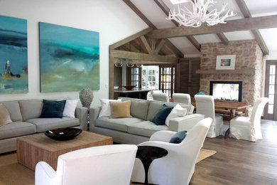 Inspiration for a transitional family room remodel in Los Angeles