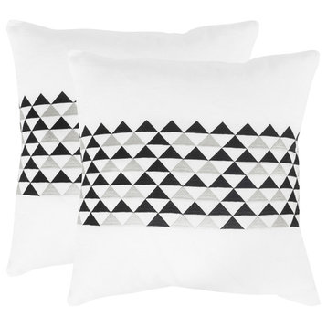 Safavieh Geo Mountain Pillow, Set of 2, Slate, 20"x20"