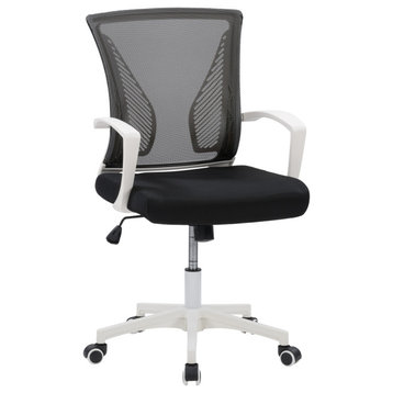CorLiving Workspace Ergonomic Mesh Back Office Chair, Black/White
