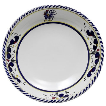 Coupe Bowl Deruta Majolica Orvieto Rooster Round Shallow Blue Ceramic