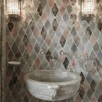 Bespoke bathroom - Italian tiles and antique marble basin