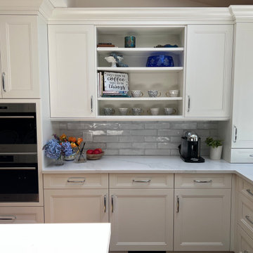 Blue and White Kitchen With Natural Light
