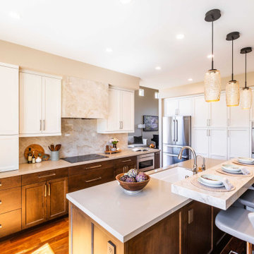 Dual Level Island with Integrated Seating