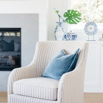Coastal Style Ticking Stripe Lounge Chair