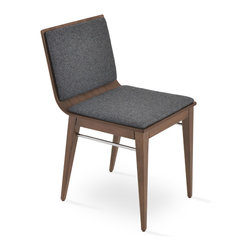 Corona Wood - Dark Grey Wool - Dining Chairs