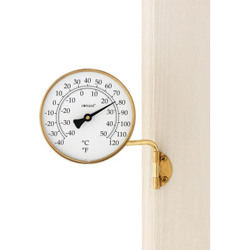 Dial Thermometer, Living Finish Brass
