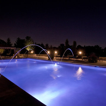 Lake Forest, IL Swimming Pool and Raised Hot Tub with Laminar Fountains
