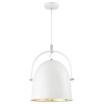 Savoy House - Savoy House 7-15000-1-123 Cypress - 1 Light Pendant - The Cypress has clean, contemporary style mixed wiCypress 1 Light Pend White/Silver Leaf *UL Approved: YES Energy Star Qualified: n/a ADA Certified: n/a  *Number of Lights: 1-*Wattage:60w E26 Medium Base bulb(s) *Bulb Included:No *Bulb Type:E26 Medium Base *Finish Type:White/Silver Leaf