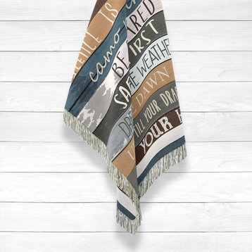 Laural Home Hunting Rules Woven Throw with Fringe Edge, 60" X 80"