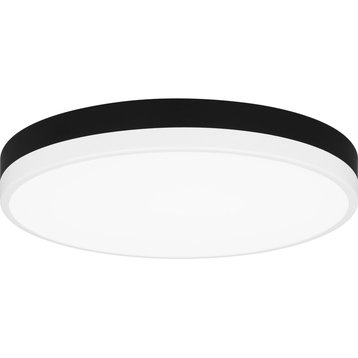 Quoizel WLN1615 15"W LED Flush Mount Ceiling Fixture - Matte Black / White