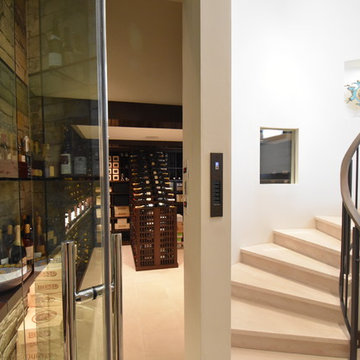 Manhattan Beach, Los Angeles Glass front Custom Wine Cellar Luxury Wine Room