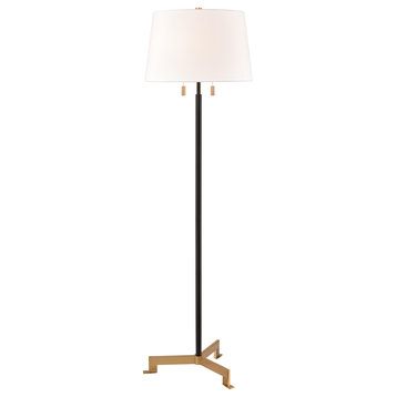 Hodges 62'' High 2-Light Floor Lamp Matte Black Includes LED Bulb