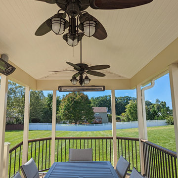 TimberTech Tigerwood/English Walnut Deck & Porch with Raso Power Screen & Patio