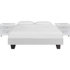 White Platform King Bed With Two Nightstands