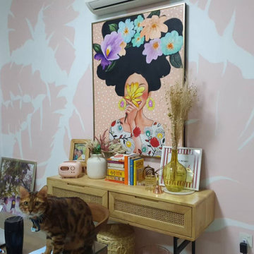Girl with Flowers Mural Art I ArtisanMalaysia.com