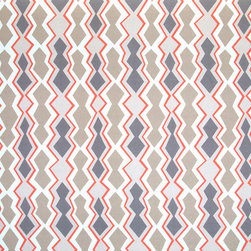 Clueit Webb Interiors Printed Fabric Collection - Mzuri Coral - Curtain Fabric