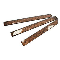 1x12 Glossy Brown Deco Subway Glass Mosaic Tiles - Home Accessories & Decor