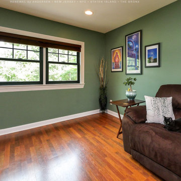 New Black Windows in Wonderful Living Room - Renewal by Andersen New Jersey / NY
