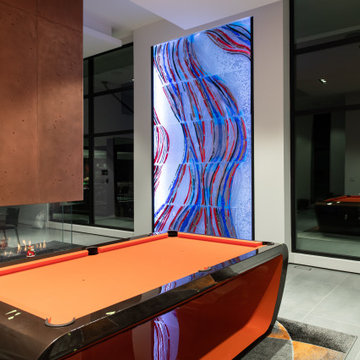 Unique glass mural artistic project with LED lights