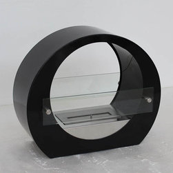 "Retro Black" Free Standing Ventless Ethanol Fireplace - Indoor Fireplaces