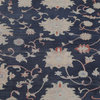 Turkish Vegetable Dye French Toile Area Rug Oriental Hand Made, Blue, 9 X 12 Ft.