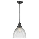 Innovations Lighting - 1-Light Seneca Falls 9.5" Pendant, Matte Black - One of our largest and original collections, the Franklin Restoration is made up of a vast selection of heavy metal finishes and a large array of metal and glass shades that bring a touch of industrial into your home.